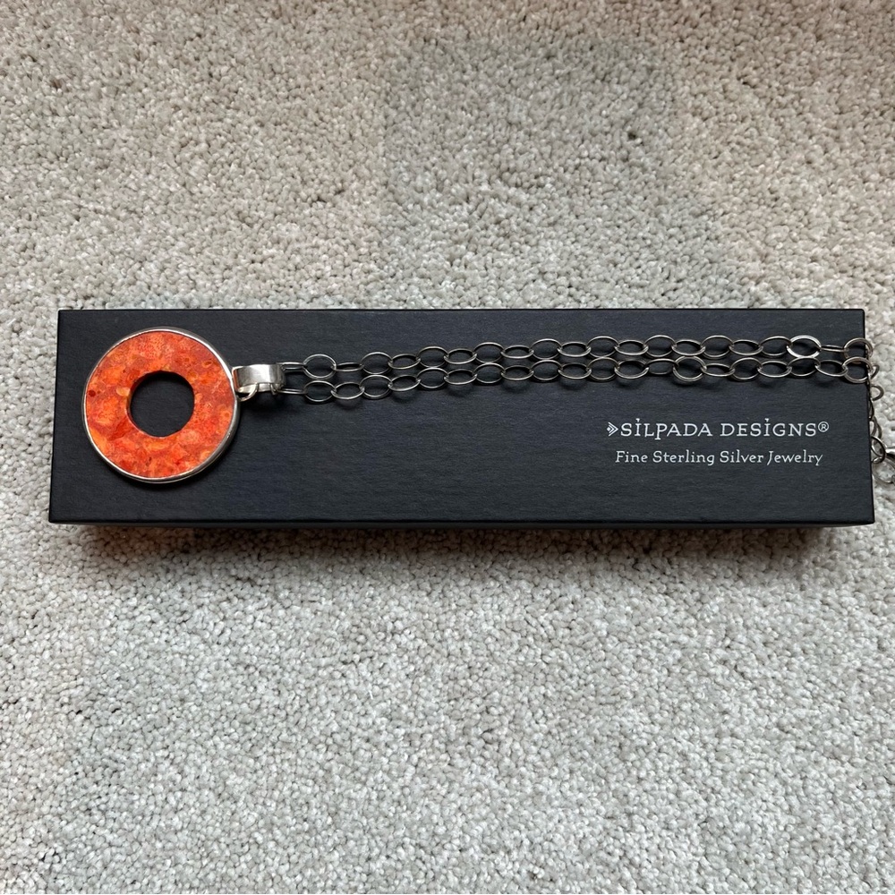 Vintage Silpada Coral Pendant
